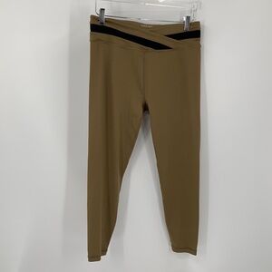 Sweaty Betty All Day Wrap Crossover waist 7/8 length leggings terra brown new 12